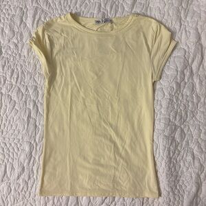 Zara Light Yellow Short Sleeve Tee